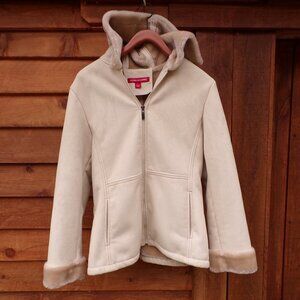 Vintage Gloria Vanderbilt 90s Women's Soft Microfiber Cream Coat. Sz S